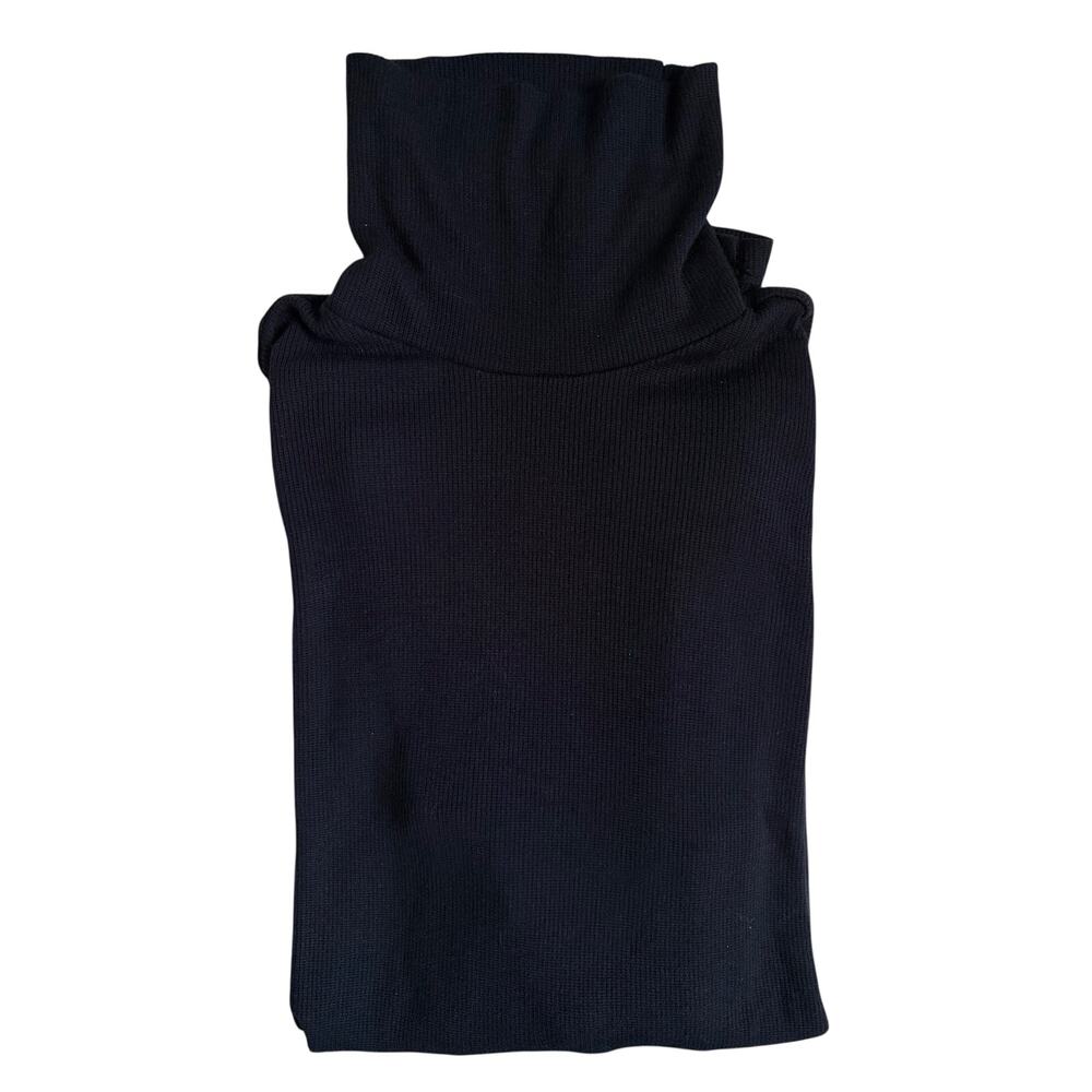 Marine Layer Lexi Rib Long Sleeve Turtleneck (Black) - Small